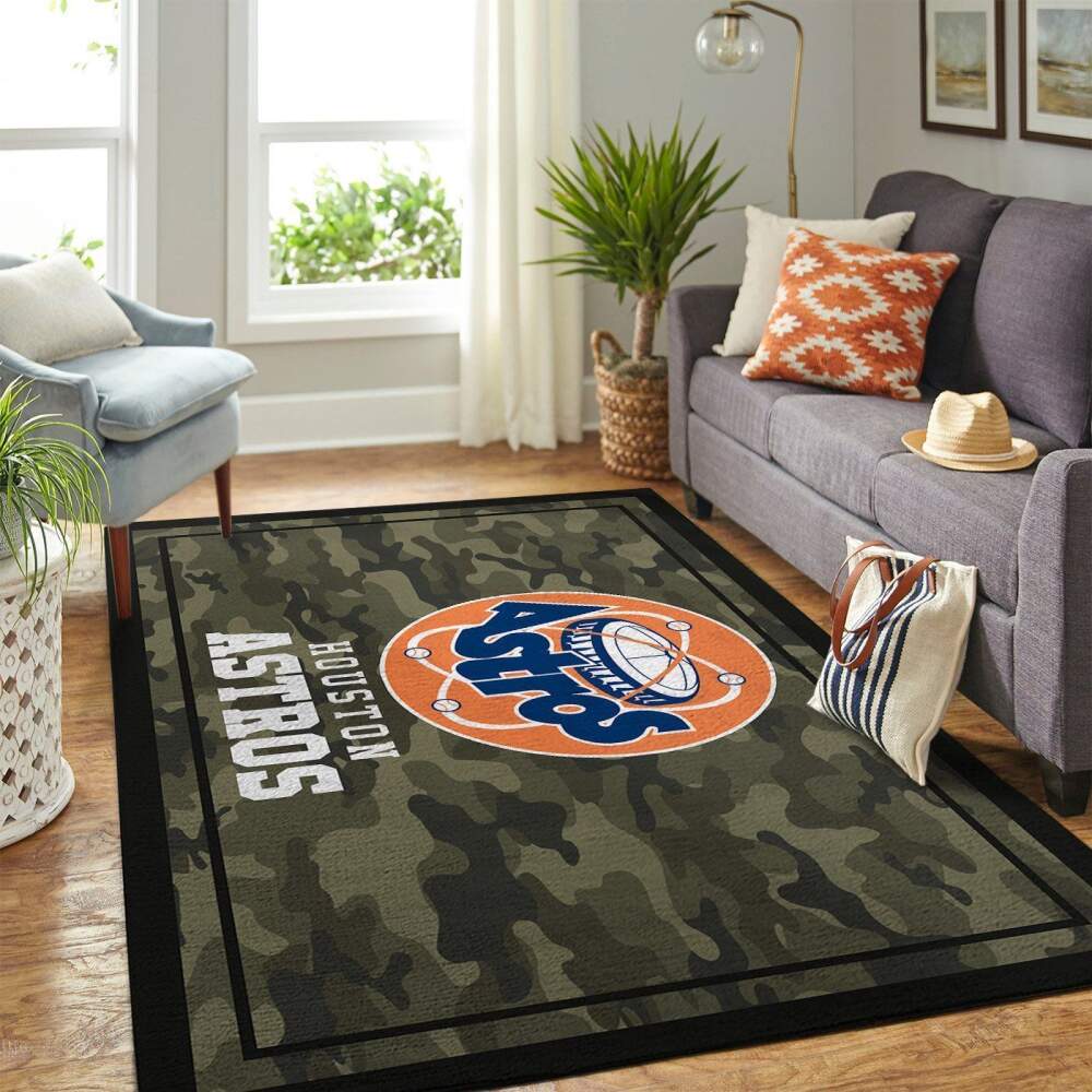 Houston Astros Mlb Area Rugs Camo Style Team Logo  Chussin | Home Decor Easily
