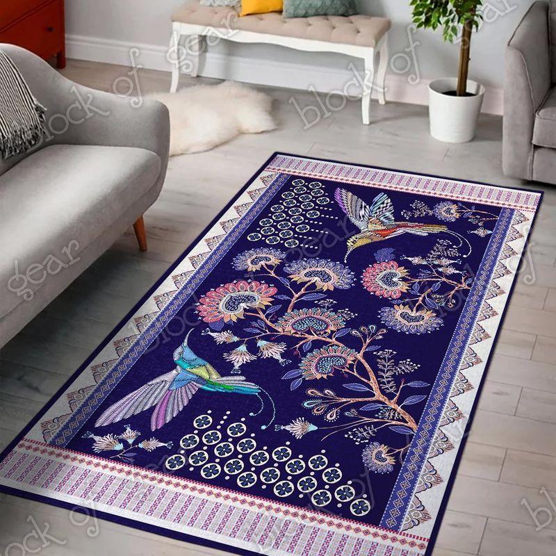 Hummingbird Living Room Rug -  Chussin | Home Decor Easily