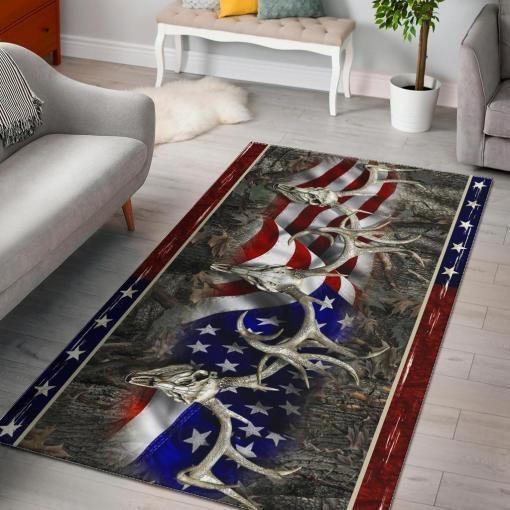 Hunting Deer Area Rugs Fn051219 Chussin | Home Decor Easily