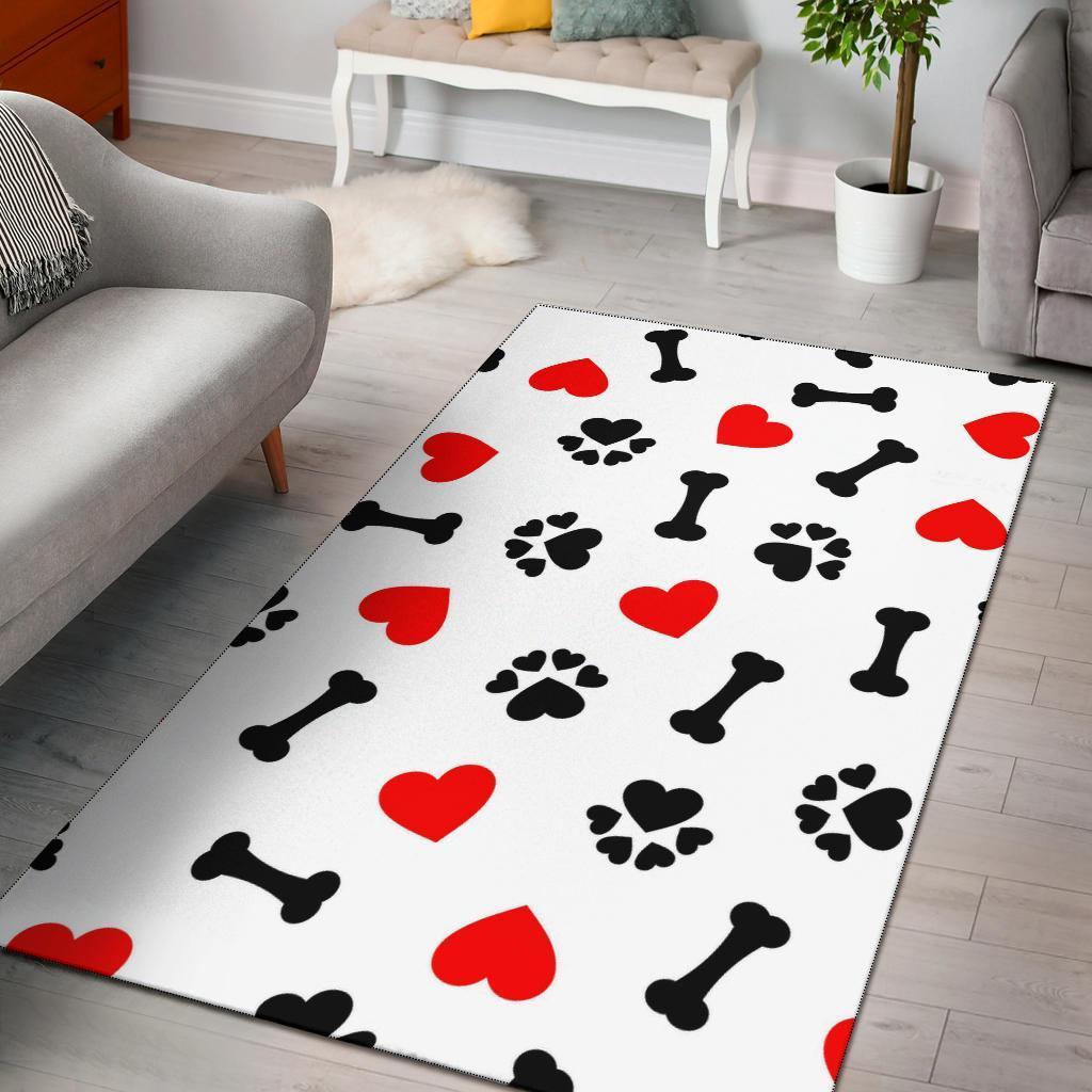 I Love Dog Pattern Area Rug -  Chussin | Home Decor Easily