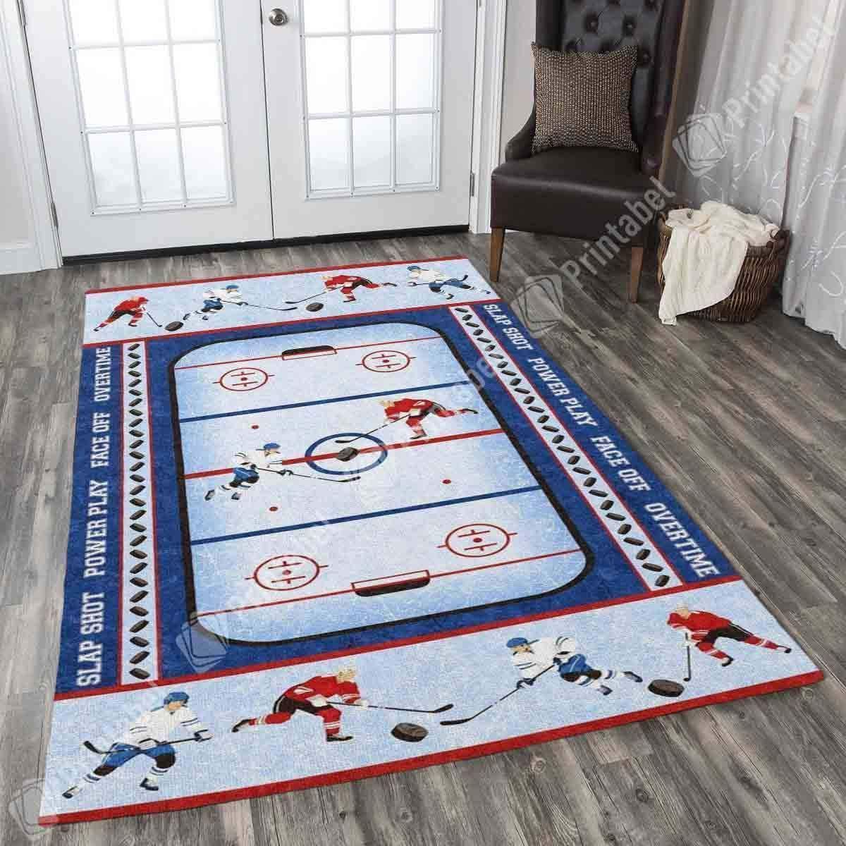 Ice Hockey Rink H25P3 Rug Area  Chussin | Home Decor Easily