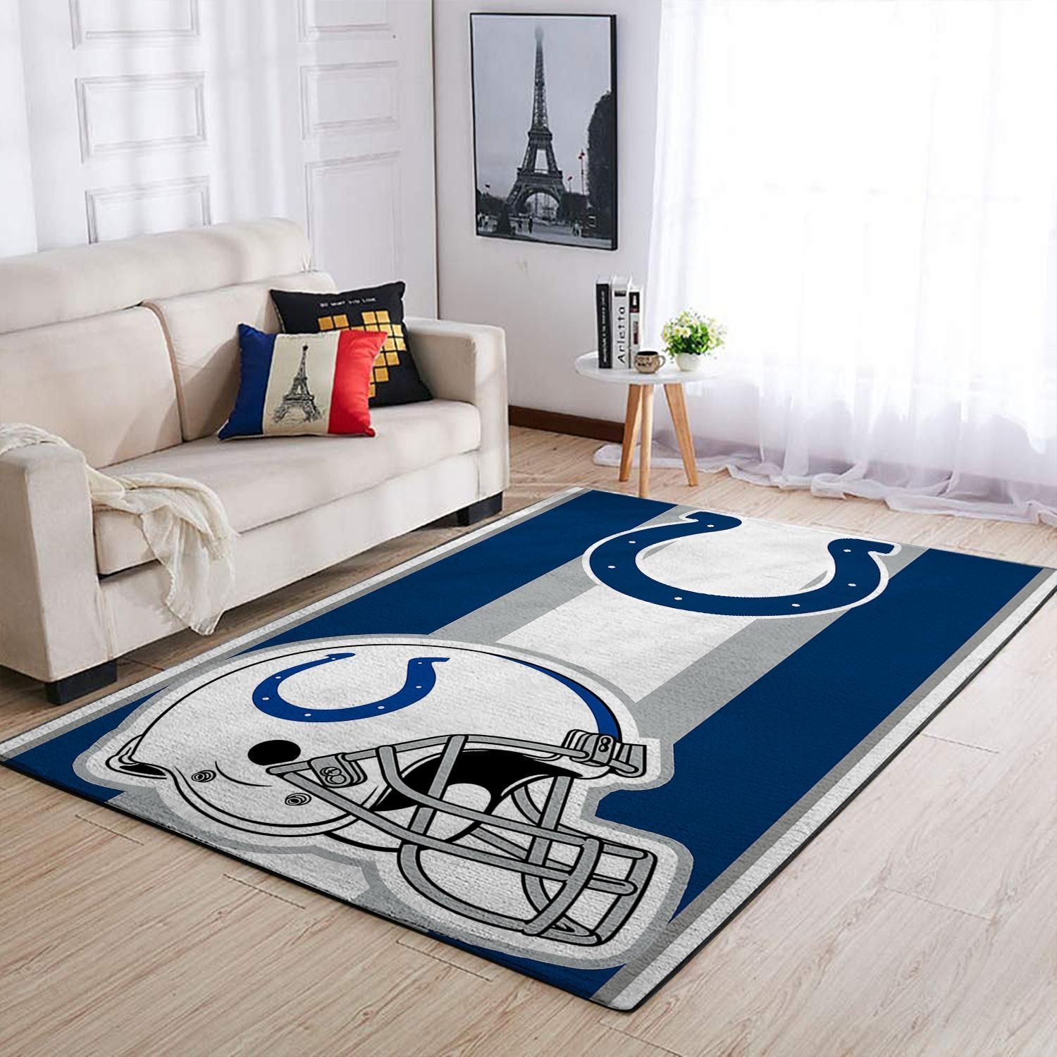 Indianapolis Colts Nfl Area Rugs Team Logo Helmet Sports Chussin | Home Decor Easily