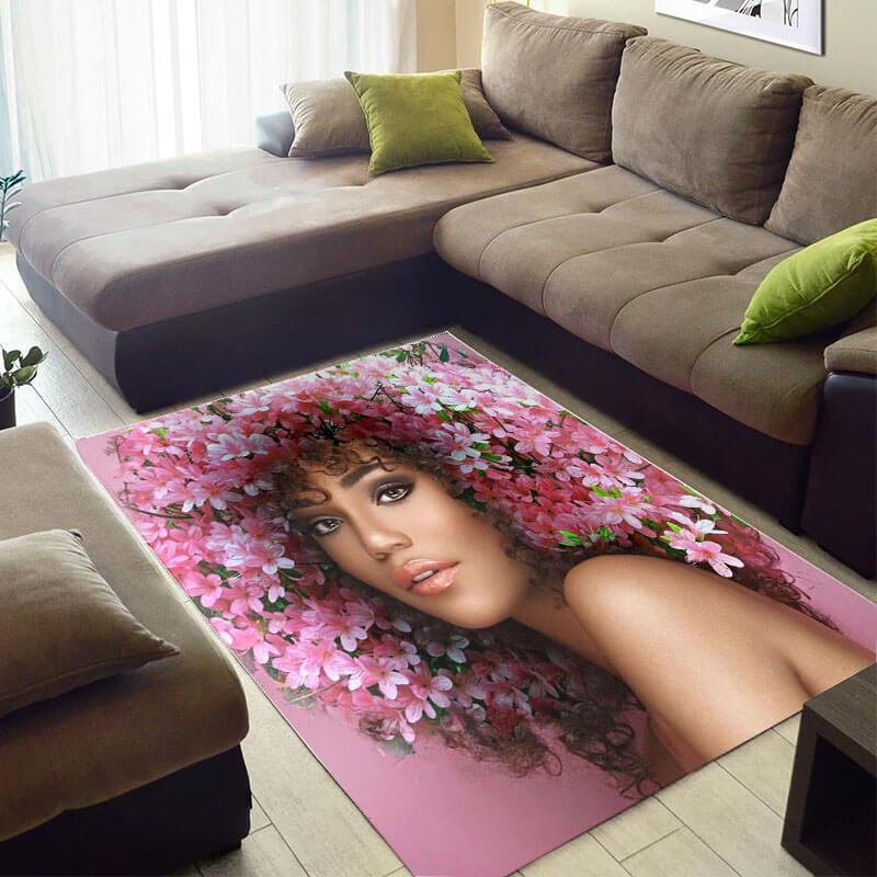 Inspired African American Beautiful Themed Melanin Girl Carpet Living Room Rug -  Chussin | Home Decor Easily