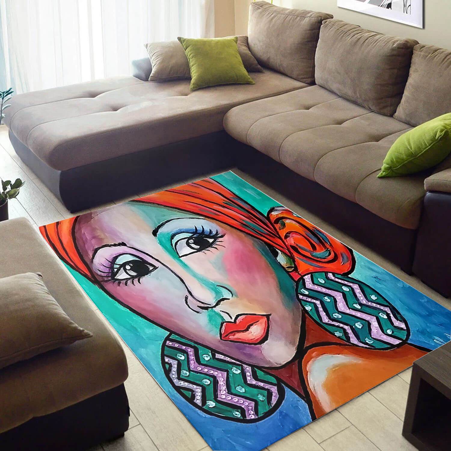 Inspired African Beautiful Print Afro Girl Style Home Rug -  Chussin | Home Decor Easily