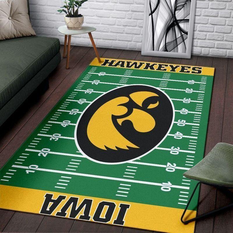 Iowa Hawkeyes Area Rug Football  Chussin | Home Decor Easily
