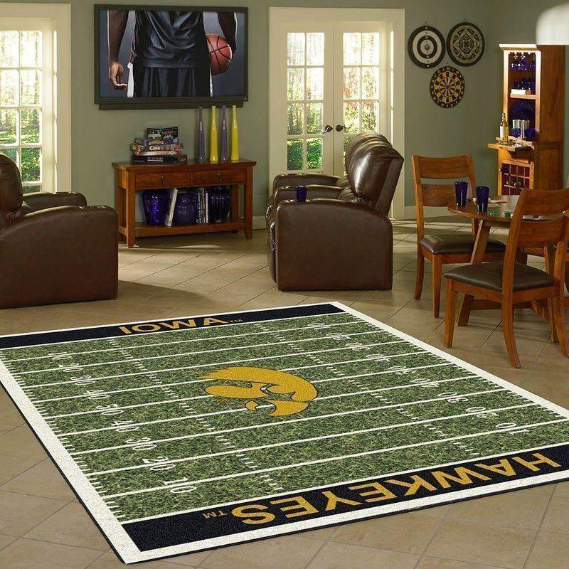 Iowa Hawkeyes Field Area Rug Football Team Logo Chussin | Home Decor Easily
