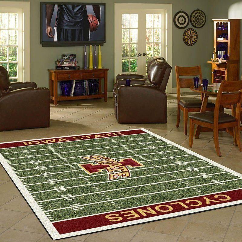 Iowa State Cyclones Field Area Rug Football Team Logo V17254  Chussin | Home Decor Easily