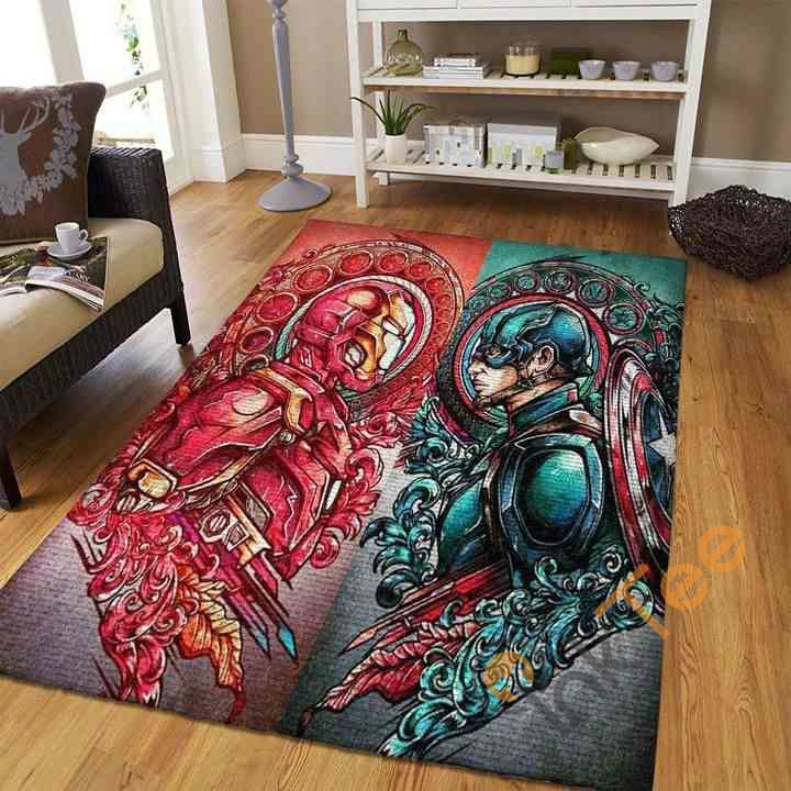 Iron Man Captain America Area Rug -  Chussin | Home Decor Easily