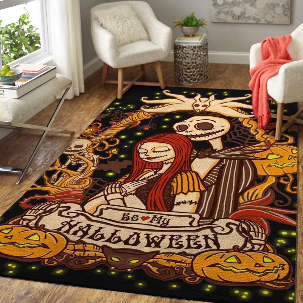 Jack & Sally The Nightmare Before Christmas 190909 Halloween Area Rug Ofd Rug Regtangle  Chussin | Home Decor Easily