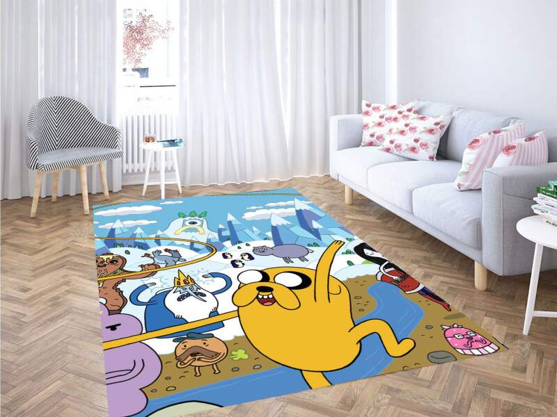Jake And Another Character Adventure Time Carpet Rug -  Chussin | Home Decor Easily