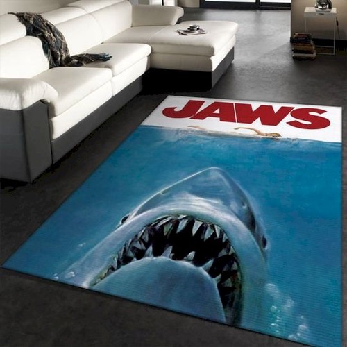 Jaws Art Rug H1410 Movie The Us Area Rug | Home Decor Easily