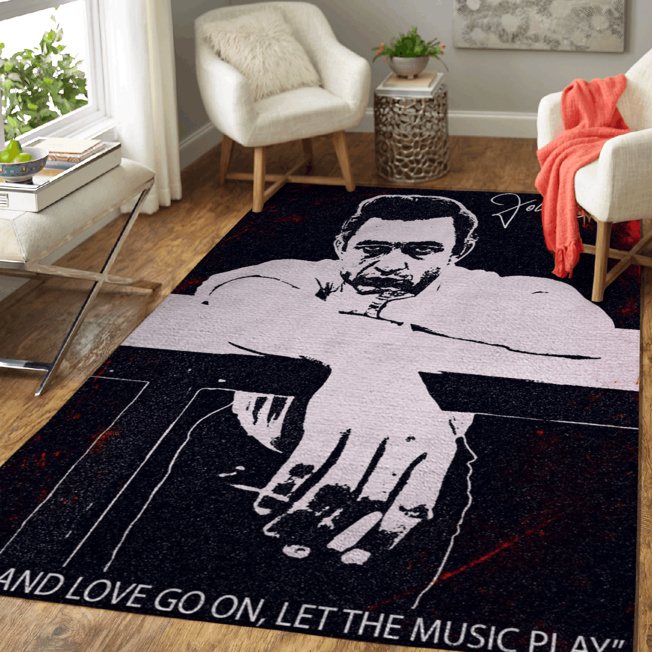 Johnny Cash Quotes Life And Love Go On Let The Music Play Art Area  Chussin | Home Decor Easily