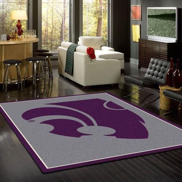 Kansas State Wildcats Area Rug Football  Chussin | Home Decor Easily