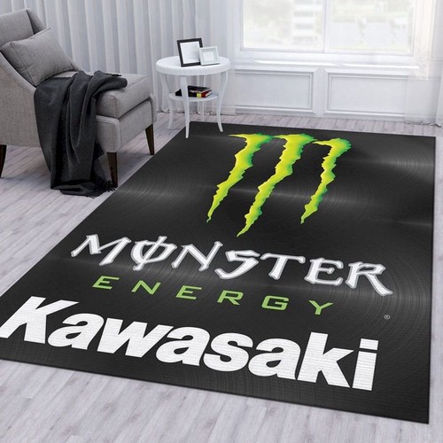 Kawasaki Logo Monster Area Rug For Christmas Bedroom Rug Us Chussin | Home Decor Easily