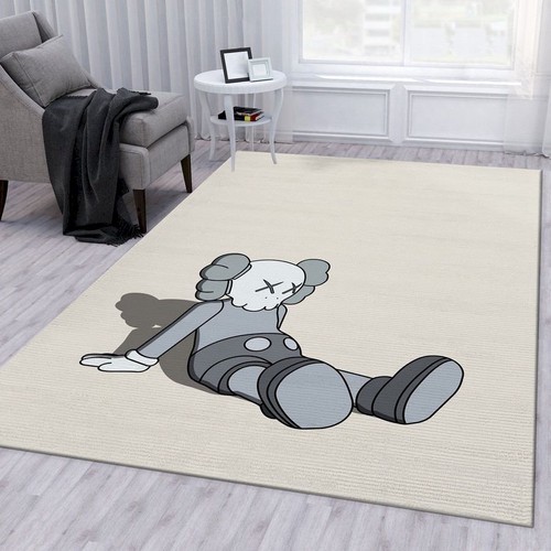 Kaws Holiday Grey Fashion Brand Area Rug Fl Chussin | Home Decor Easily