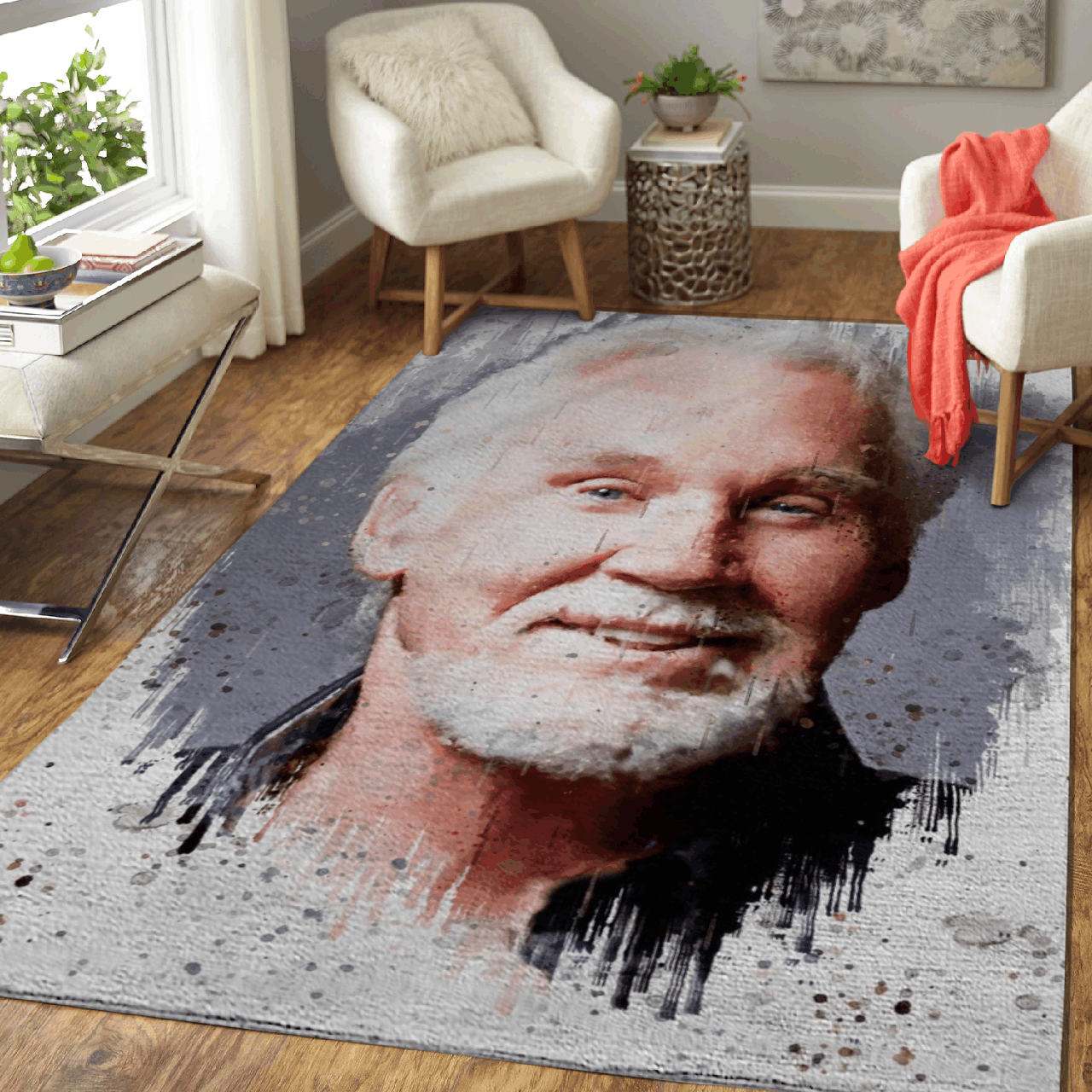 Kenny Rogers The Legend 1938 2020 Anniversary Area Rug Area  Chussin | Home Decor Easily