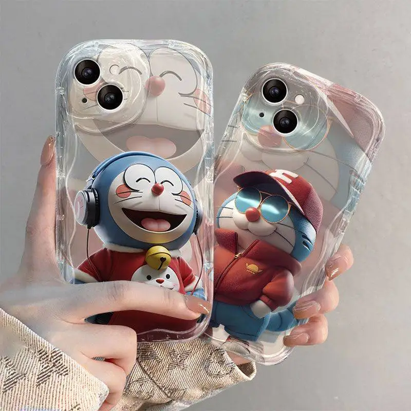 Doraemon Stereoscopic Wave Clear Phone Case