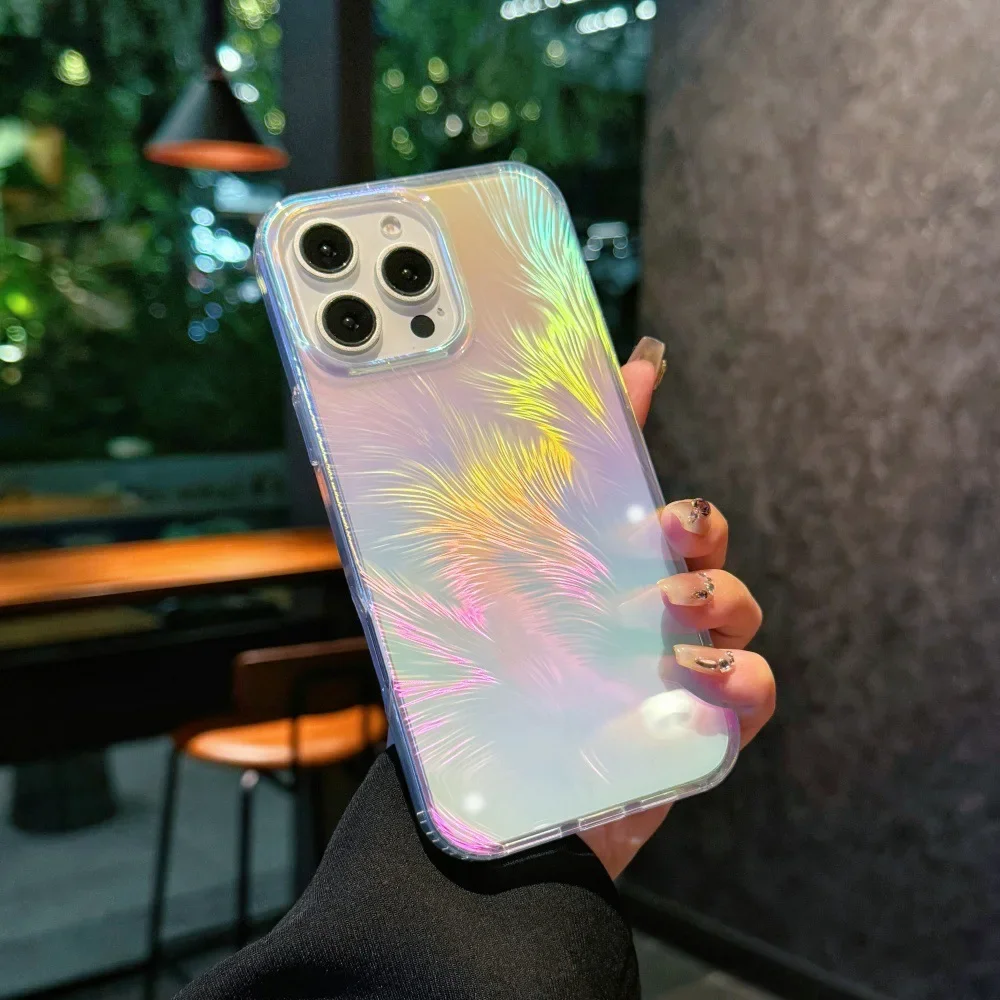 Gradient Color Feather for Magsafe Magnetic Phone Case