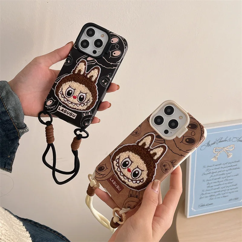 Autumn and winter leather Pop Mart Labubu Phone Case