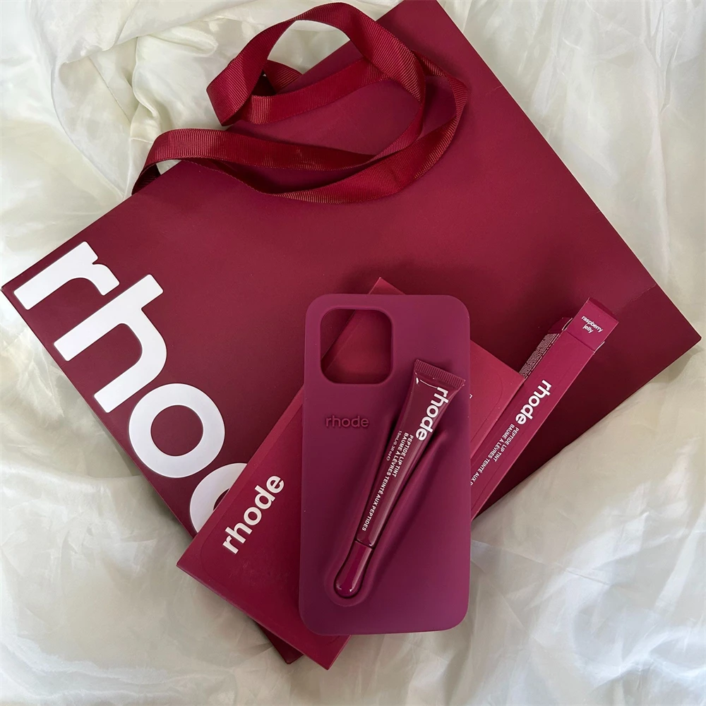 Rhode Lipstick Phone Case with Lipstick Set Shopping Box