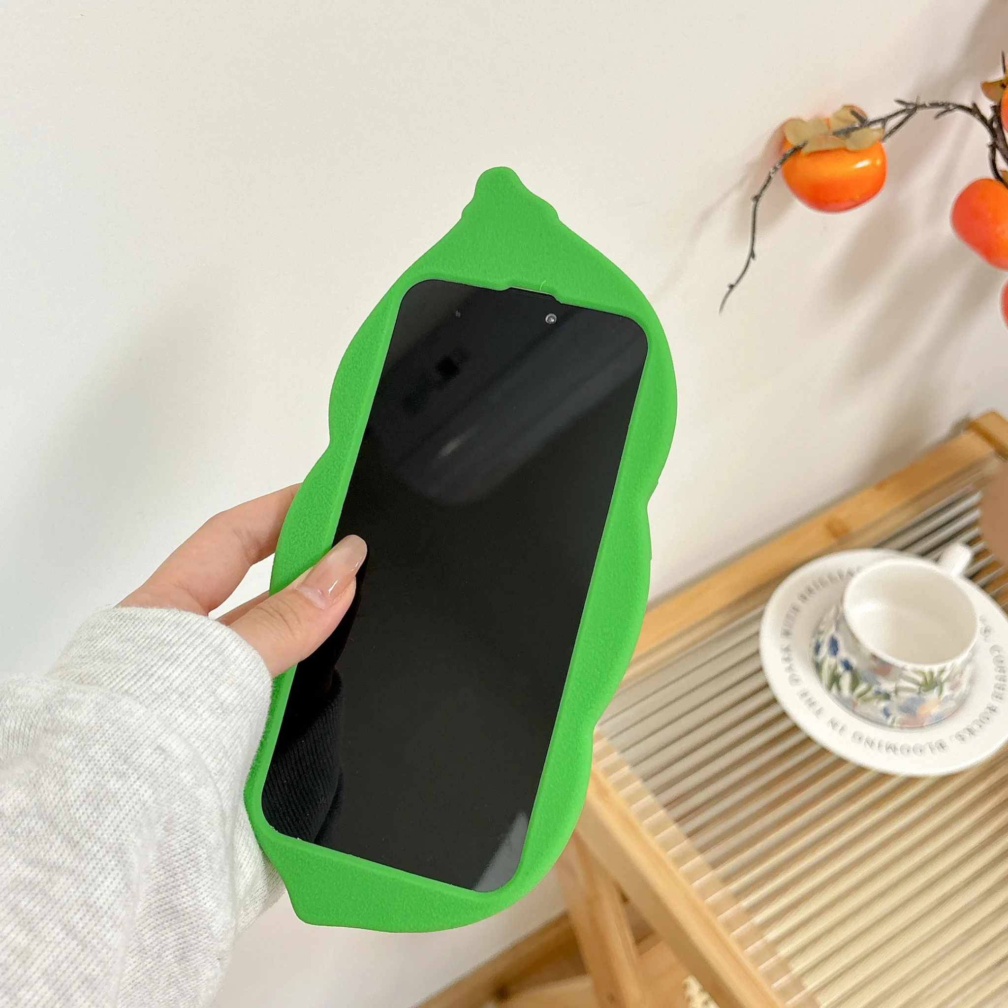 3D Cute Cartoon Lively Pea Soft Silicone Phone Case - Image 6