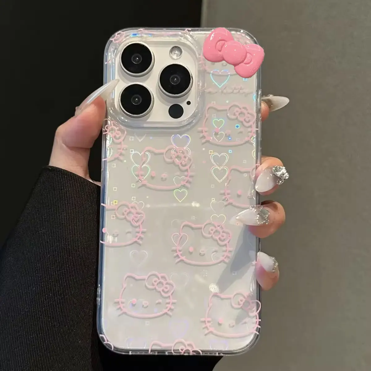 Lovely Hello Kitty Bow Kawaii Holder Phone Case