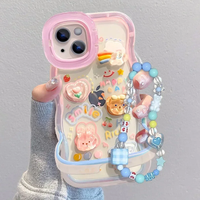 Bead Bracelet Chain Phone Holder Case