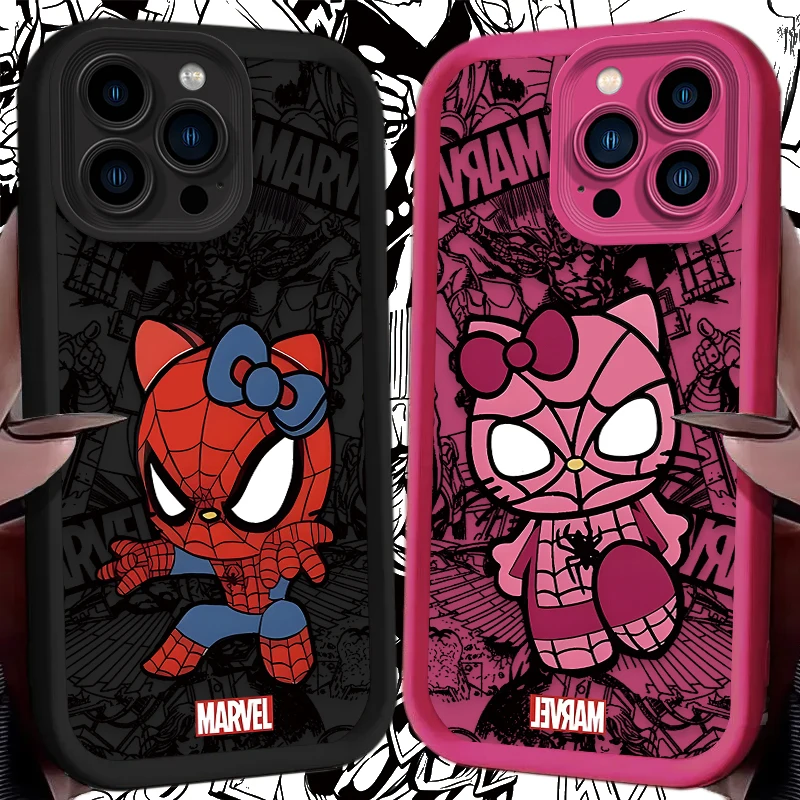 Spider Man Cute Hello Kitty Silicone Phone Case