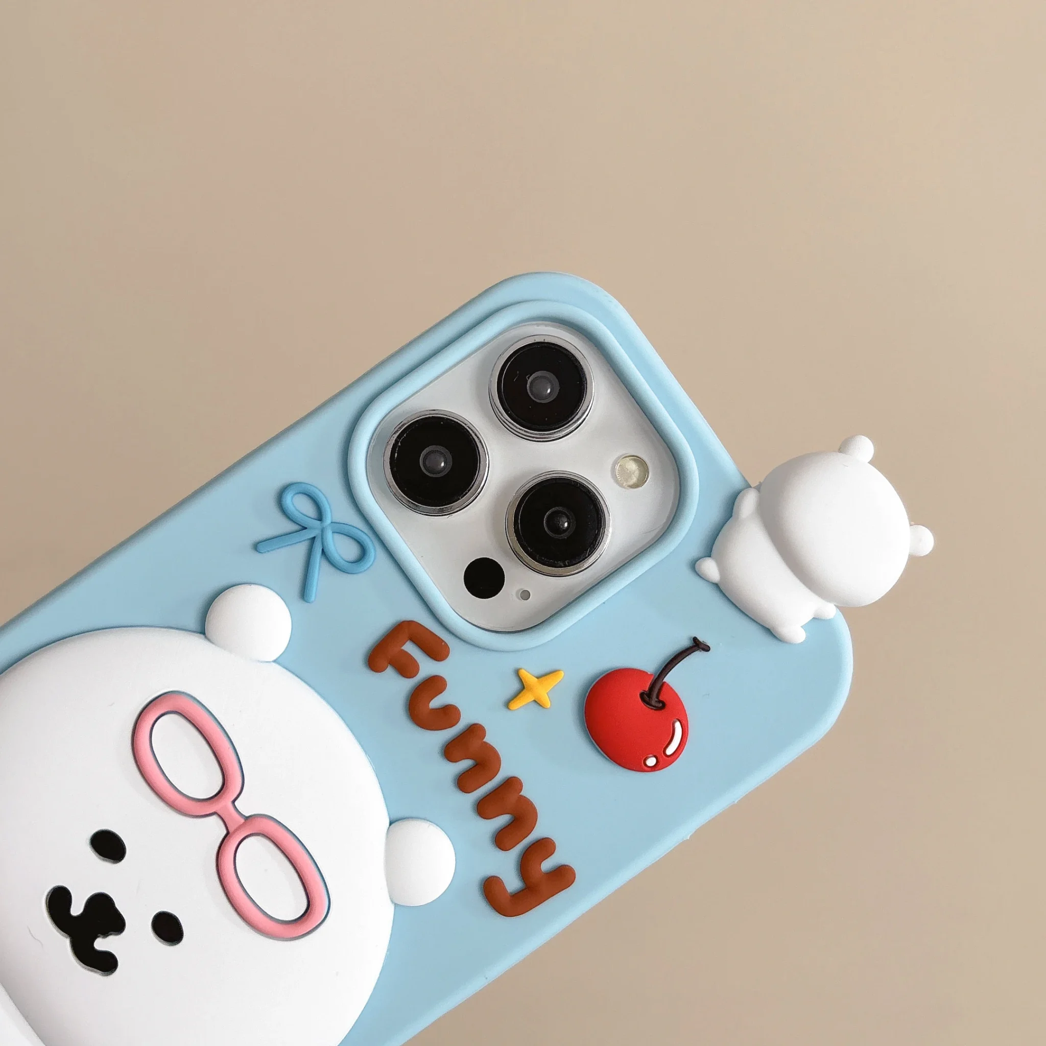Kawaii 3D Cartoon self deprecating Bear Phone Case - Image 9