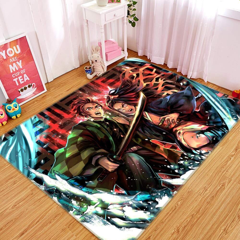 Kimetsu No Yaiba Anime 3 Area Rug And  Chussin | Home Decor Easily