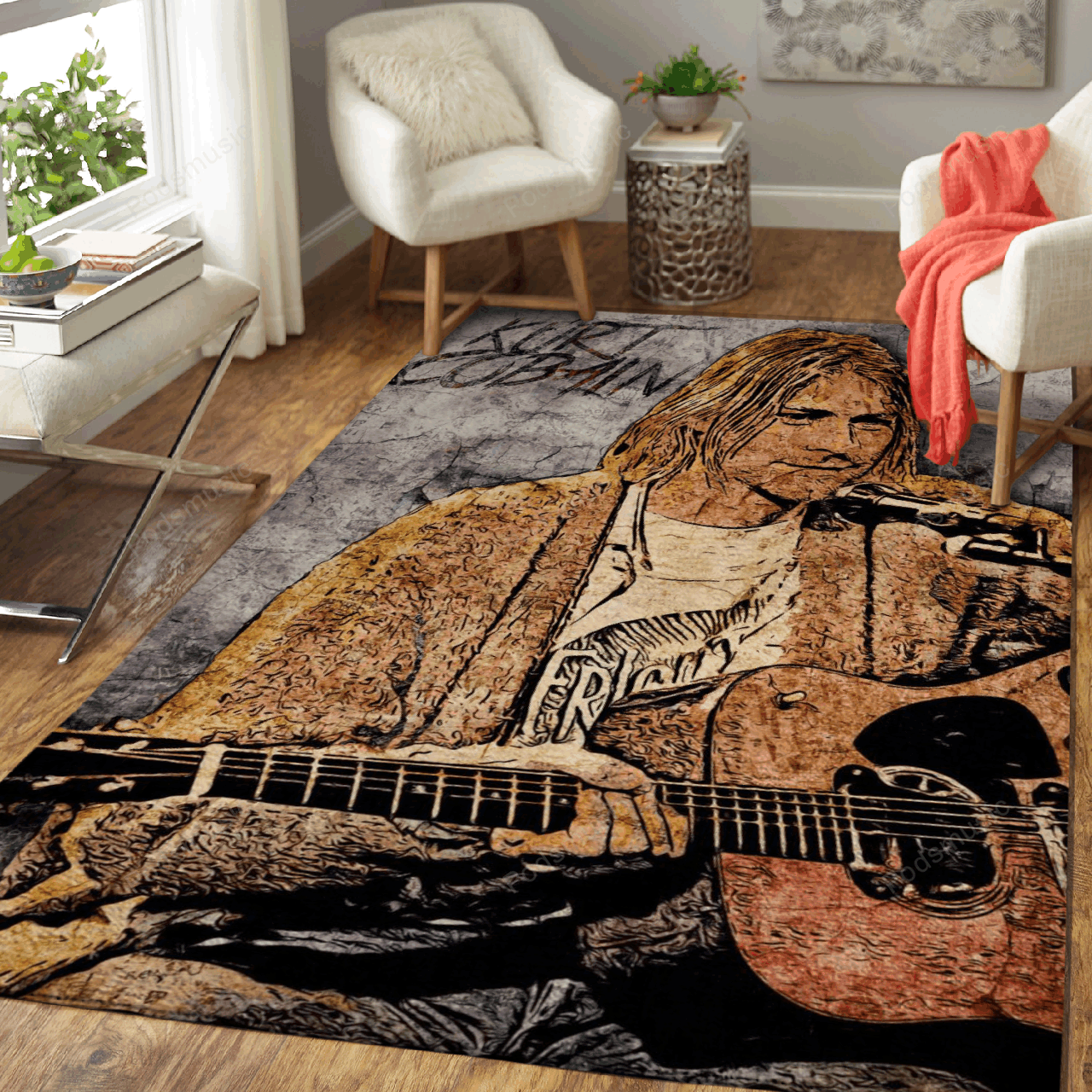 Kurt Cobain Wall Paint Music Wall Art For Fans Area Chussin | Home Decor Easily