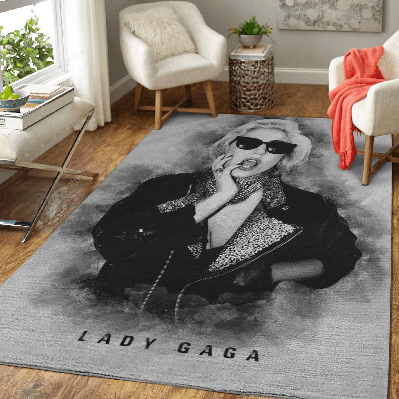 Lady Gaga Music Monochrome Art For Fans Area  Chussin | Home Decor Easily