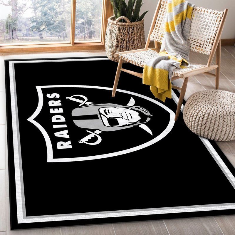 Las Vegas Raiders Nfl 18 Area Rug And Chussin | Home Decor Easily