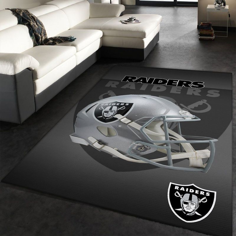 Las Vegas Raiders Nfl 35 Area Rug And  Chussin | Home Decor Easily