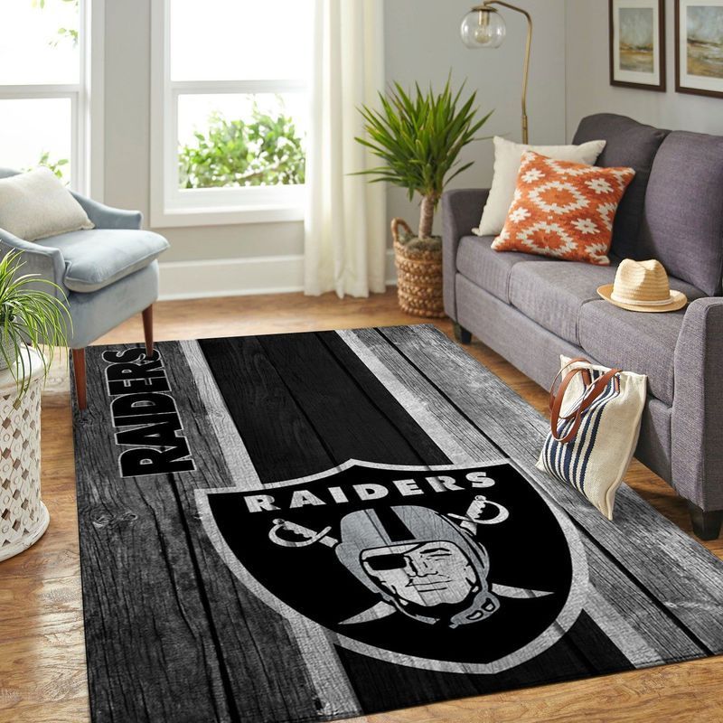 Las Vegas Raiders Nfl 41 Area Rug And Chussin | Home Decor Easily