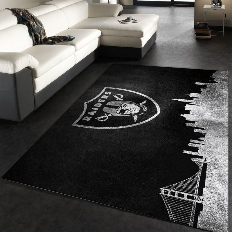 Las Vegas Raiders Nfl 43 Area Rug And Chussin | Home Decor Easily