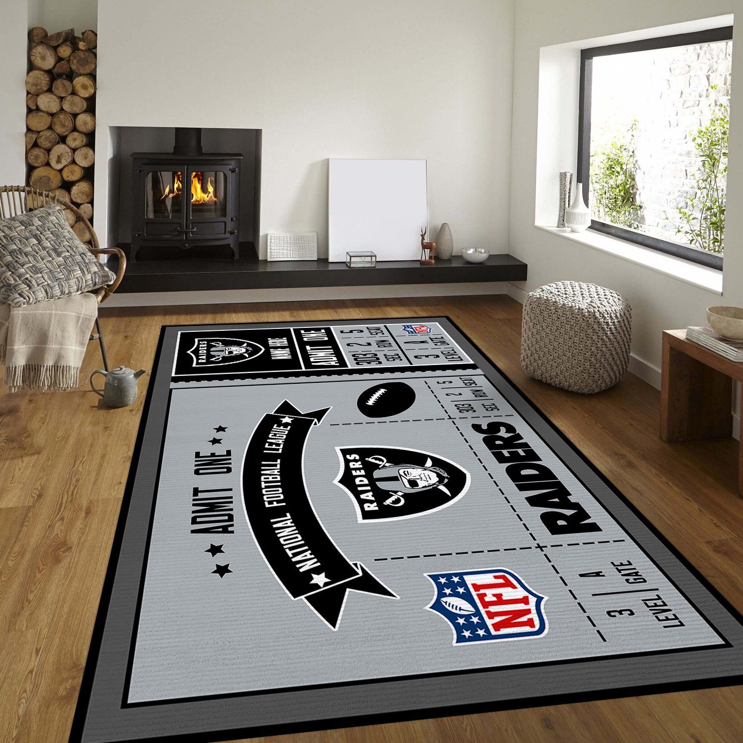 Las Vegas Raiders Rug – Custom Size And Printing - Chussin | Home Decor Easily