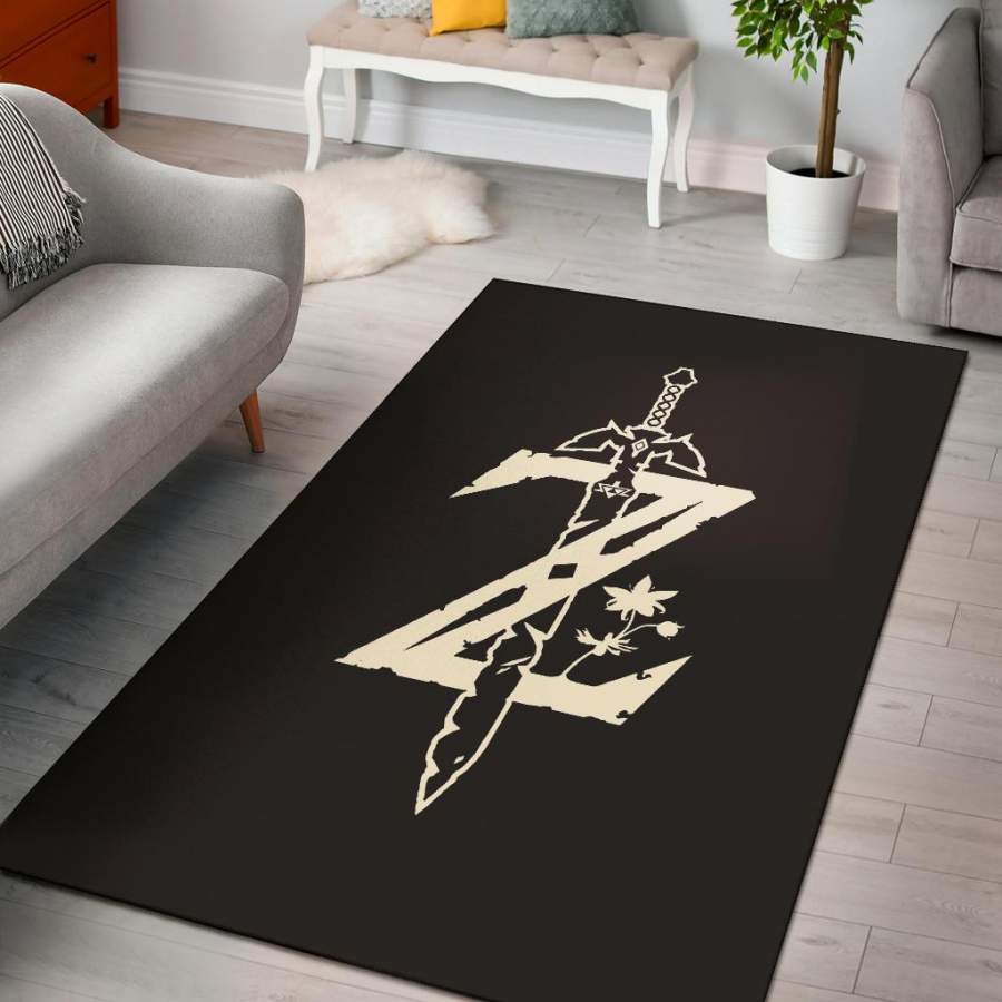 Legend Of Zelda Breath Of The Wild Logo Area Rug  Chussin | Home Decor Easily