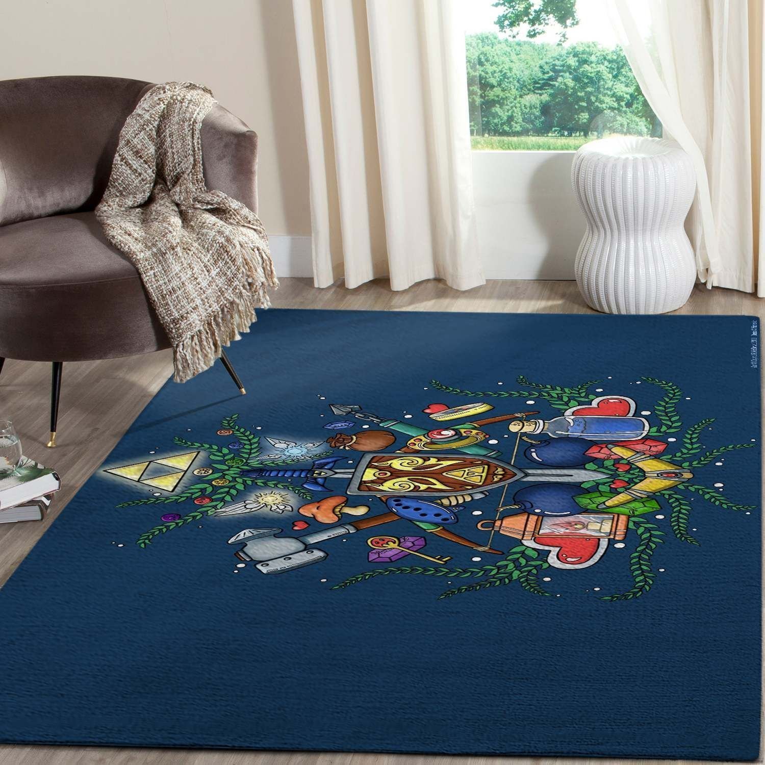 Legend Of Zelda Christmas Tree Logo Gaming Area Rugs Fn181204  Chussin | Home Decor Easily