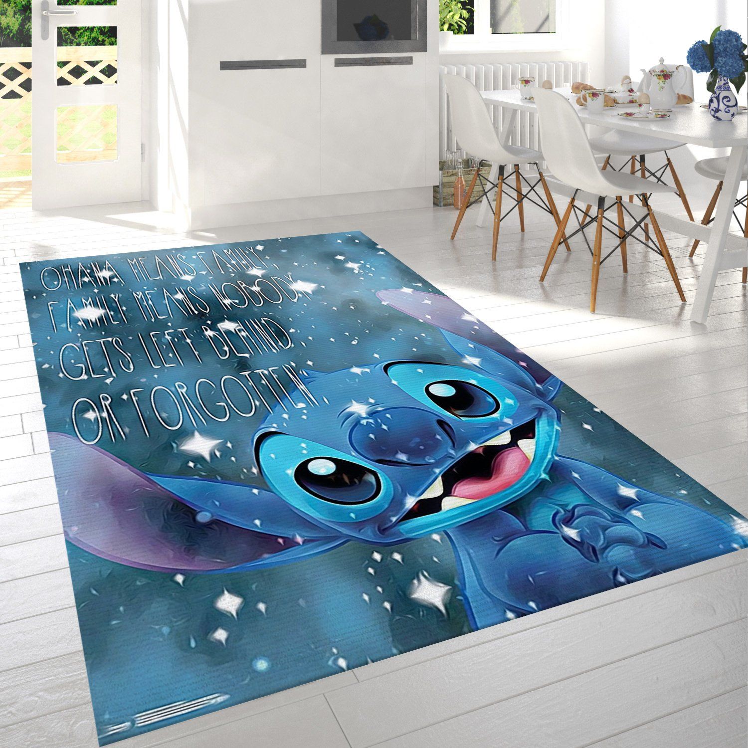 Lilo And Stitch Ohana Rug – Custom Size And Printing -  Chussin | Home Decor Easily