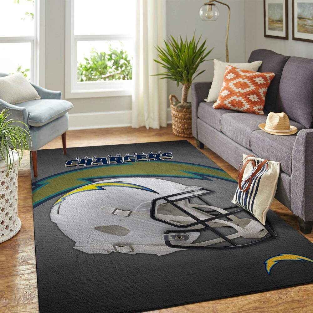 Los Angeles Chargers Nfl Area Rugs Team Logo Helmet Sports  Chussin | Home Decor Easily