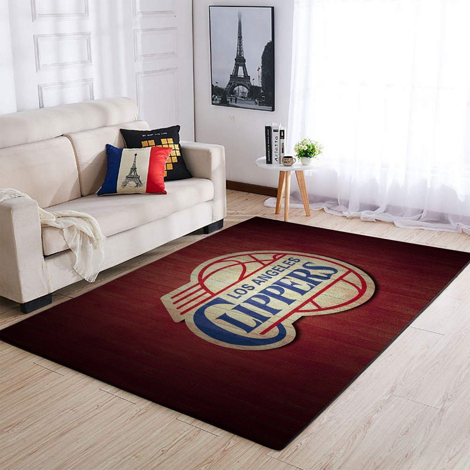 Los Angeles Clippers Area Rug Nba Basketball Team Logo V5030  Chussin | Home Decor Easily
