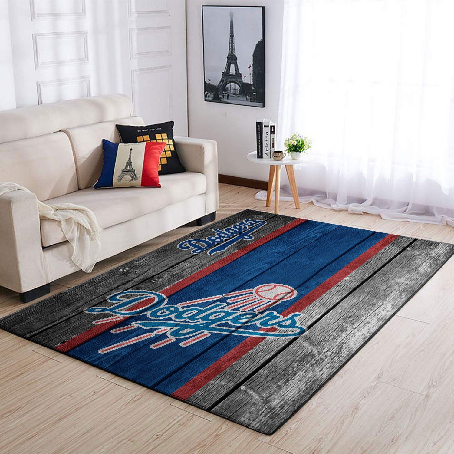 Los Angeles Dodgers Mlb Team Logo Area Rugs Wooden Style Sports  Chussin | Home Decor Easily