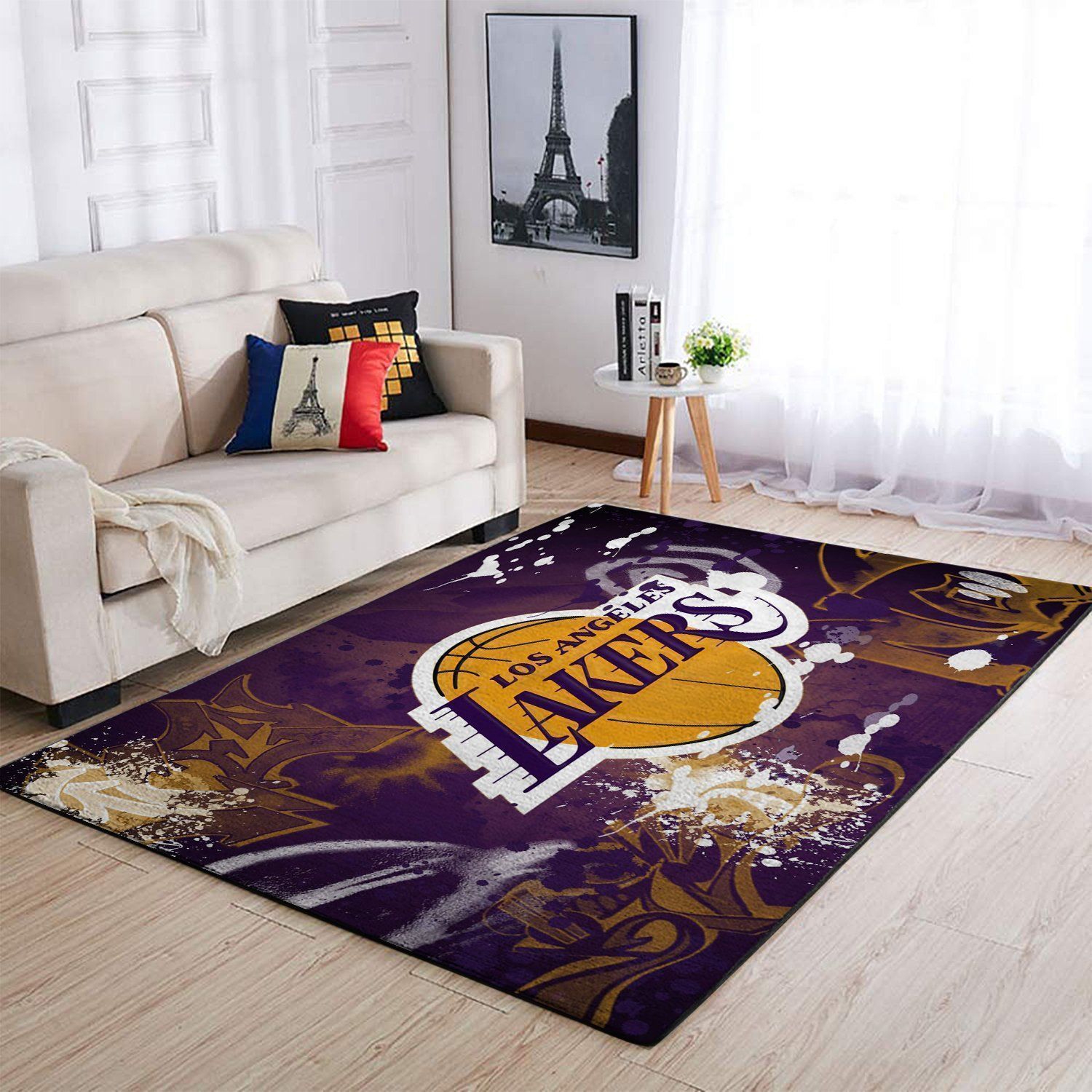 Los Angeles Lakers Area Rug Nba Basketball Team Logo V525 Chussin | Home Decor Easily