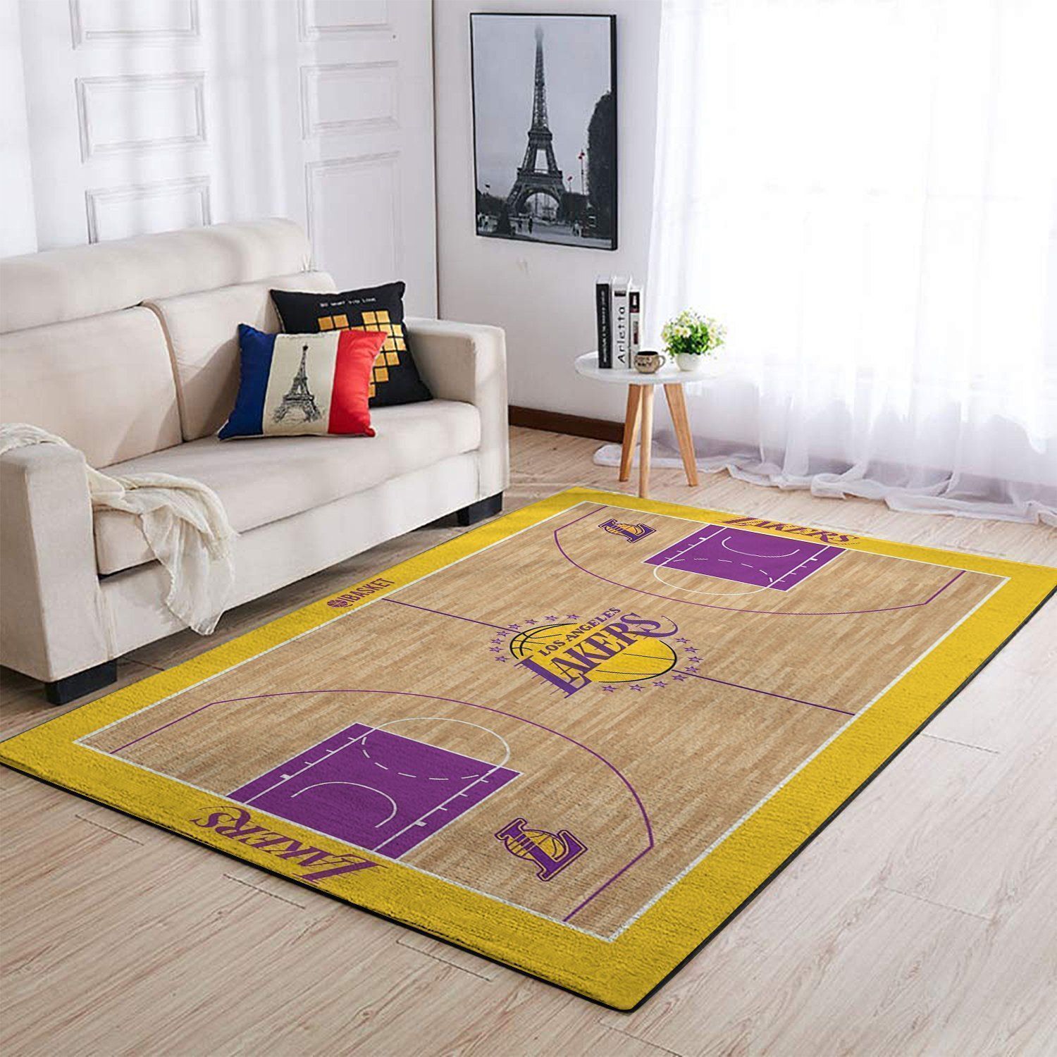 Los Angeles Lakers Area Rug Nba Basketball Team Logo V550  Chussin | Home Decor Easily