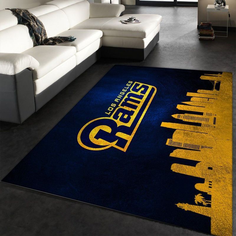Los Angeles Rams American Nfl 46 Area Rug And  Chussin | Home Decor Easily
