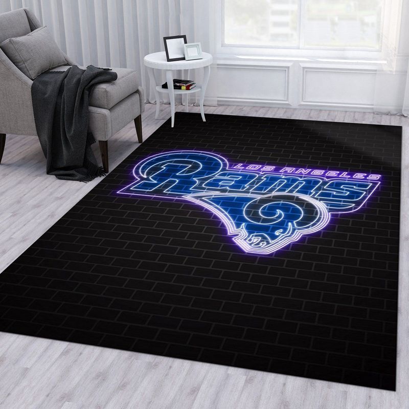 Los Angeles Rams American Nfl 56 Area Rug And  Chussin | Home Decor Easily