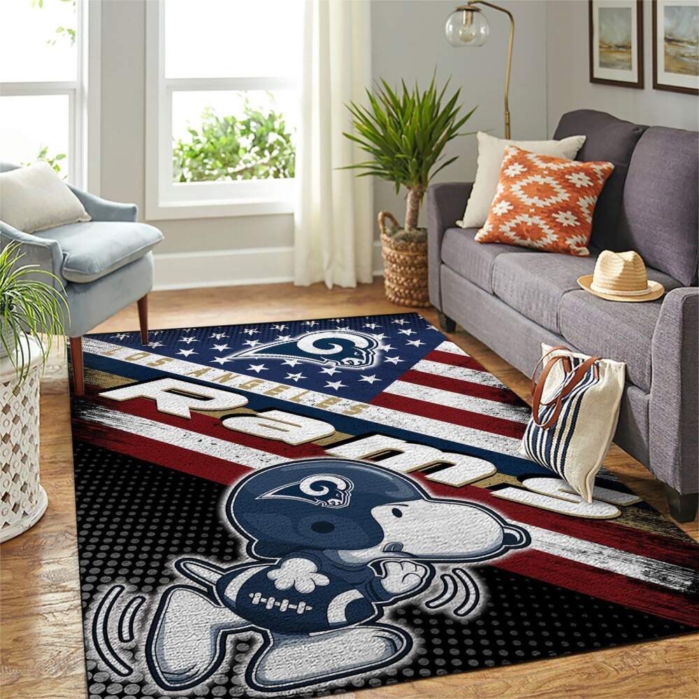 Los Angeles Rams Nfl Area Rugs American Flag & Snoopy Team Logo Sports  Chussin | Home Decor Easily