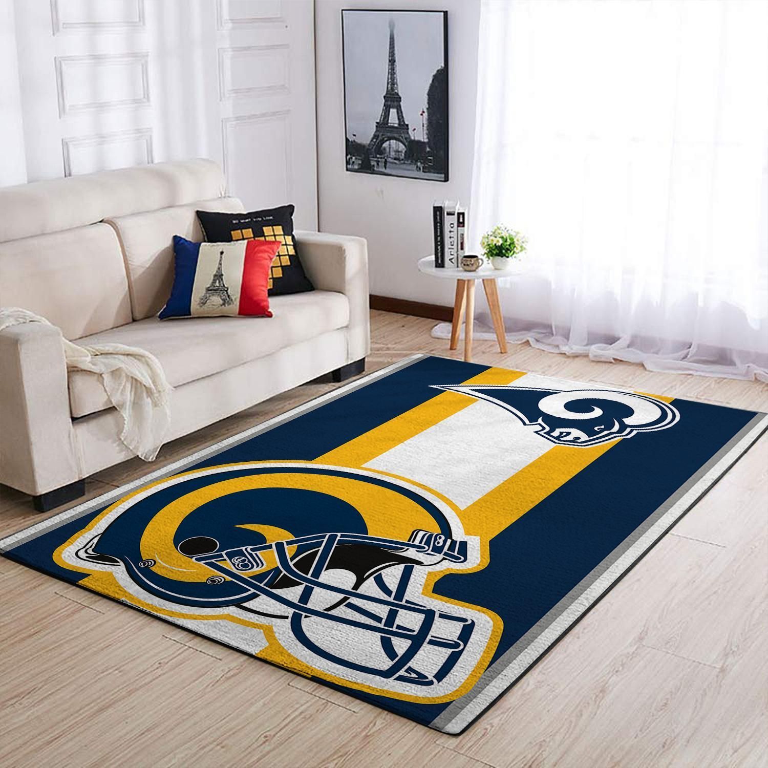 Los Angeles Rams Nfl Area Rugs Team Logo Helmet Sports  Chussin | Home Decor Easily