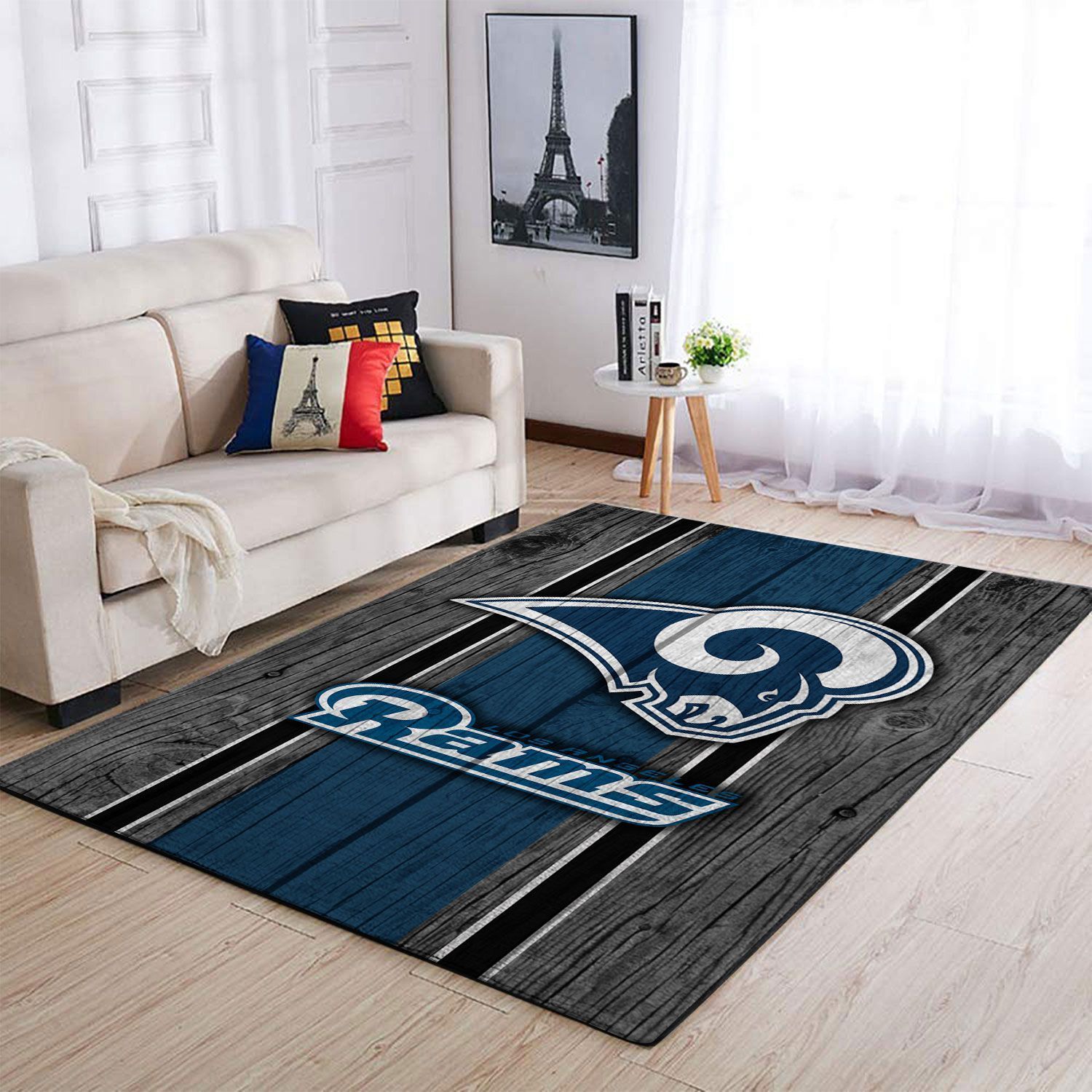 Los Angeles Rams Nfl Team Logo Area Rugs Wooden Style Sports  Chussin | Home Decor Easily